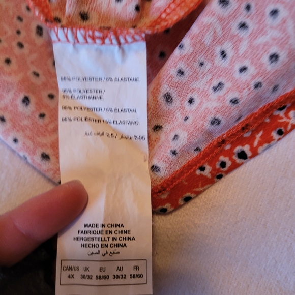 (4X)  Midi Orange/Red Dress - Picture 3 of 7